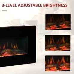 HOMCOM Electric Wall Mounted Fire With Remote - Black - 820-198V70 -Dimplexs Zone onpa0917ea4b8a0c2.jpg