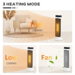 HOMCOM Oscillating Portable Electric Tower Heater - Black - 820-309V70BK -Dimplexs Zone ou03d61824cce9142.jpg