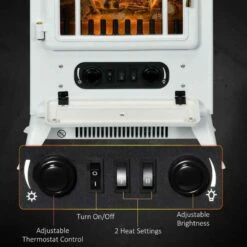 HOMCOM Modern Electric Stove Fire - White - 820-038V70WT -Dimplexs Zone p50db218abbc2fb8d.jpg