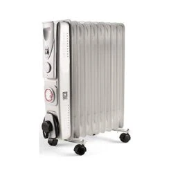 PIFCO 2kW Oil Filled Radiator With Timer - 9 Fin - White - 203878