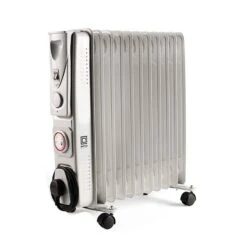 PIFCO 2.5kW Oil Filled Radiator With Timer - 11 Fin - White - 203885
