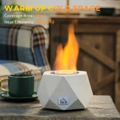 HOMCOM Tabletop Bioethanol Fire - Angular - Grey - 820-331V00GY -Dimplexs Zone pax756182d7da457c.jpg