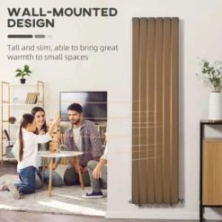 HOMCOM Vertical Water Filled Double Panel Radiator - 456x1800mm Grey - 820-316V00GY -Dimplexs Zone pih756182d2b3ed55.jpg