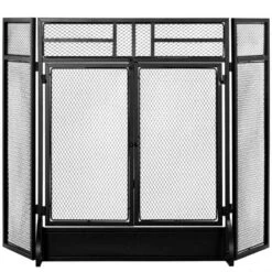 HOMCOM 3-Panel Folding Fireplace Screen With Door - Black - 820-237 14 HOMCOM 3-Panel Folding Fireplace Screen With Door - Black - 820-237 -Dimplexs Zone pjfdaa18515604a91.jpg