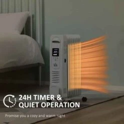 HOMCOM Digital Oil Filled Electric Radiator - 7 Fin - White - 820-265V70WT -Dimplexs Zone q31a7b17dc3c1dd8c.jpg