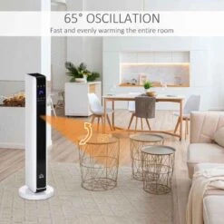 HOMCOM Oscillating Tower Heater With Remote Control - White - 820-249V70 -Dimplexs Zone qrra09186bb741402.jpg