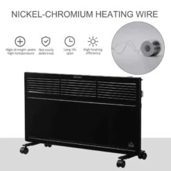 HOMCOM Portable Electric Convector Radiator - Black - 820-270BK -Dimplexs Zone qt322317dc3af9289.jpg