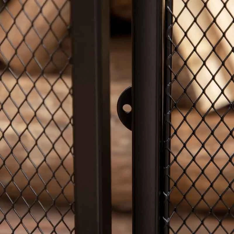 HOMCOM 3-Panel Folding Fireplace Screen With Door - Black - 820-237 8 HOMCOM 3-Panel Folding Fireplace Screen With Door - Black - 820-237 - Image 6