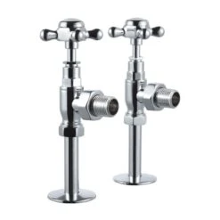Burlington Angled Radiator Valves (Pair) - Chrome - R6CHR