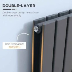 HOMCOM Horizontal Water Filled Double Panel Radiator - 840mm Grey - 820-313V00GY -Dimplexs Zone rcr88c182d2b3edfb.jpg