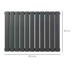 HOMCOM Horizontal Water Filled Double Panel Radiator - 840mm Grey - 820-313V00GY -Dimplexs Zone rfca12182d2b3edfb.jpg