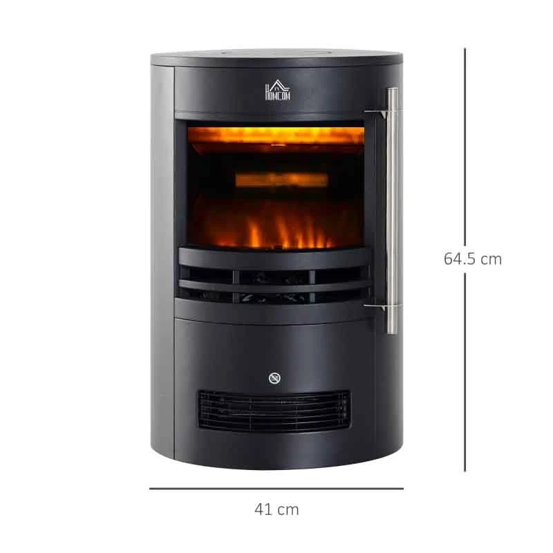 HOMCOM Freestanding Portable Electric Fireplace - Black - 820-086 7 HOMCOM Freestanding Portable Electric Fireplace - Black - 820-086 - Image 5