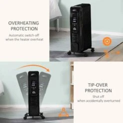 HOMCOM Digital Oil Filled Electric Radiator - 7 Fin - Black - 820-265V70BK -Dimplexs Zone rwg0f117dc60bce87.jpg