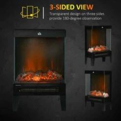 HOMCOM 180° Electric Fireplace Heater - Black - 820-301V70BK -Dimplexs Zone sgf88c1831ff35048.jpg