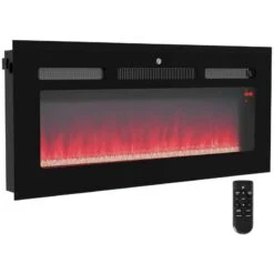 HOMCOM Electric Wall Mounted Fire - 1020mm - Black - 820-345V73BK -Dimplexs Zone sgof6d18a1840d7a6.jpg