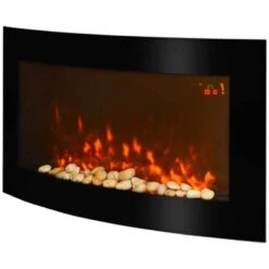 HOMCOM Electric Wall Mounted Fire - Curved Glass - 7 Colour LED - Black - 02-0357 -Dimplexs Zone svcdaa17ea4b8a113.jpg