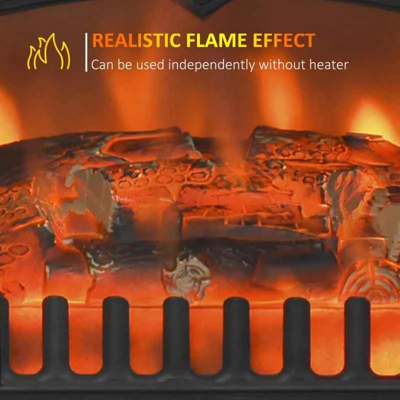 HOMCOM Freestanding Electric Stove Fire - Black - 820-038 8 HOMCOM Freestanding Electric Stove Fire - Black - 820-038 - Image 6