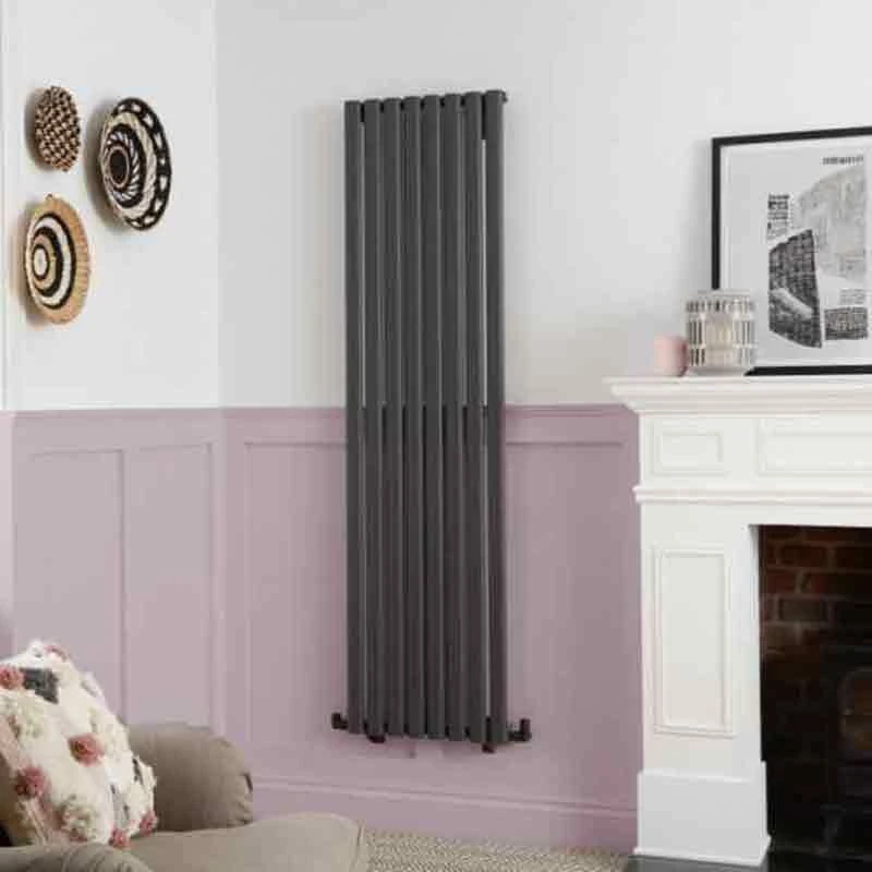 Towelrads Dorney Hot Water Vertical Radiator 1800x352mm - Anthracite - 120872 4 Towelrads Dorney Hot Water Vertical Radiator 1800x352mm - Anthracite - 120872 - Image 2