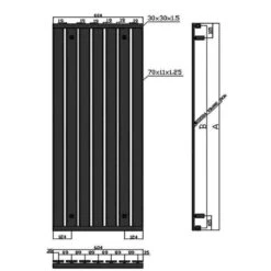 Towelrads Merlo Vertical Radiator 1800x604mm - White - 120896 -Dimplexs Zone t o towelrads 120896 dimensions