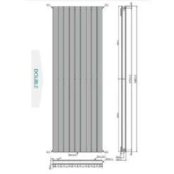 Towelrads Merlo Double Vertical Radiator 1800x672mm - Anthracite - 120900 -Dimplexs Zone t o towelrads 120900 dimensions