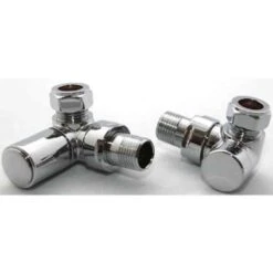 Towelrads Corner Round Manual Valve & Lockshield - Chrome - 121000