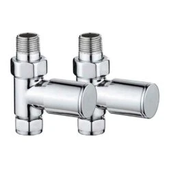 Towelrads Round Straight Manual Towel Radiator Valve - Chrome - 121002