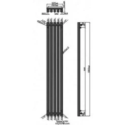 Towelrads Mayfair Vertical Radiator 1800x305mm - Chrome - 127001 -Dimplexs Zone t o towelrads 127001 dimensions