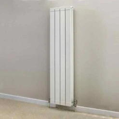 Towelrads Hanworth Vertical Flat Panel Radiator 1446x348mm - 4 Sections - White - 128089