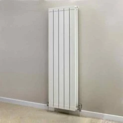 Towelrads Hanworth Vertical Flat Panel Radiator 1446x428mm - 5 Sections - White - 128090