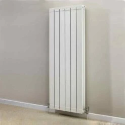 Towelrads Hanworth Vertical Flat Panel Radiator 1446x508mm - 6 Sections - White - 128091