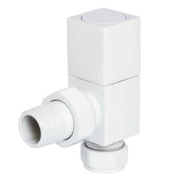 Towelrads Square Angled Manual Radiator Valve - White - 129010