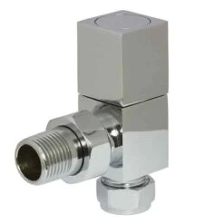 Towelrads Angled Square Manual Radiator Valve & Lockshield - Chrome - 129011