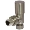 Towelrads Angled Round Manual Radiator Valve & Lockshield - Brushed Nickel - 129013 2 Towelrads Angled Round Manual Radiator Valve & Lockshield - Brushed Nickel - 129013 -Dimplexs Zone t o towelrads 129013