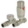 Towelrads Straight Round TRV Valve & Lockshield - Brushed Nickel - 129016