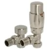 Towelrads Angled Round TRV Valve & Lockshield - Brushed Nickel - 129019 -Dimplexs Zone t o towelrads 129019