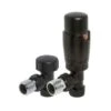 Towelrads Angled Round TRV Valve & Lockshield - Black - 129020 -Dimplexs Zone t o towelrads 129020