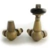 Towelrads Corner TRV & Lockshield - Old English Brass With Black Handle - 129064 -Dimplexs Zone t o towelrads 129064