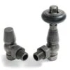 Towelrads Angled Manual Radiator Valve& Lockshield - Pewter - 129085 -Dimplexs Zone t o towelrads 129085