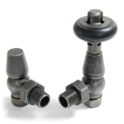 Towelrads Angled Manual Radiator Valve& Lockshield - Pewter - 129085