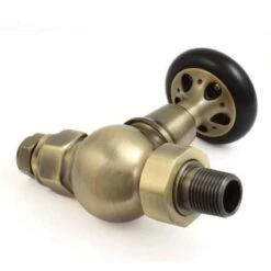 Towelrads Straight Manual Valve & Lockshield - Antique Brass - 129096