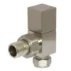 Towelrads Angled Square Manual Radiator Valve & Lockshield - Brushed Nickel - 129111 1 Towelrads Angled Square Manual Radiator Valve & Lockshield - Brushed Nickel - 129111 -Dimplexs Zone t o towelrads 129111