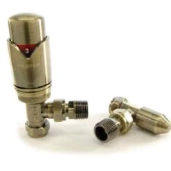 Towelrads Angled TRV & Lockshield - Antique Brass - 129119