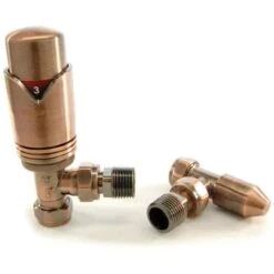 Towelrads Angled TRV & Lockshield - Antique Copper - 129120