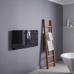 Towelrads Vetro Frame Glass Hot Water Radiator 1000x500mm - Black - 144252 -Dimplexs Zone t o towelrads 144252 lifestyle1