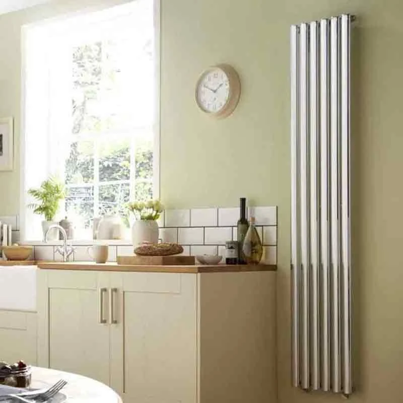 Towelrads Dorney Hot Water Vertical Radiator 1800x352mm - Chrome - 300061 4 Towelrads Dorney Hot Water Vertical Radiator 1800x352mm - Chrome - 300061 - Image 2