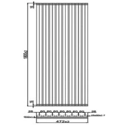 Towelrads Dorney Hot Water Vertical Radiator 1800x472mm - Chrome - 300062 -Dimplexs Zone t o towelrads 300062 dimensions
