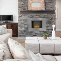 HOMCOM Wall Mounted Bioethanol Stove Fire - Silver - 820-328V00SR -Dimplexs Zone tez6ff182668e6311.jpg