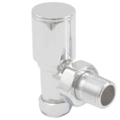 Towelrads Round Angled Manual Radiator Valve - Chrome - 121001