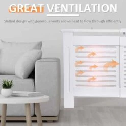 HOMCOM Slatted Design Extendable Radiator Cover - White - 820-105 -Dimplexs Zone twda09180dce2a17e.jpg