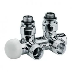 Ultraheat Twin Thermostatic Angle Valve With 15mm Tube Connectors - Stainless Steel - TWI850S